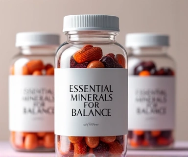 Bottles of essential minerals for balance