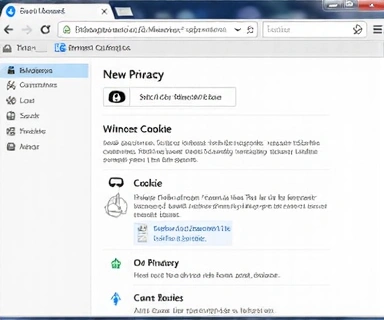 Ilustrasi pengaturan browser, melambangkan pengelolaan cookie