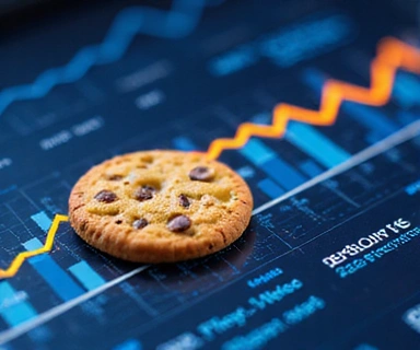 Ilustrasi grafik data dan analisis, melambangkan penggunaan cookie untuk kinerja dan analisis